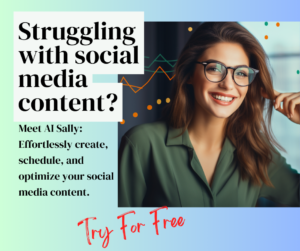 AI Sally: Effortlessly create, schedule, and optimize your social media content.